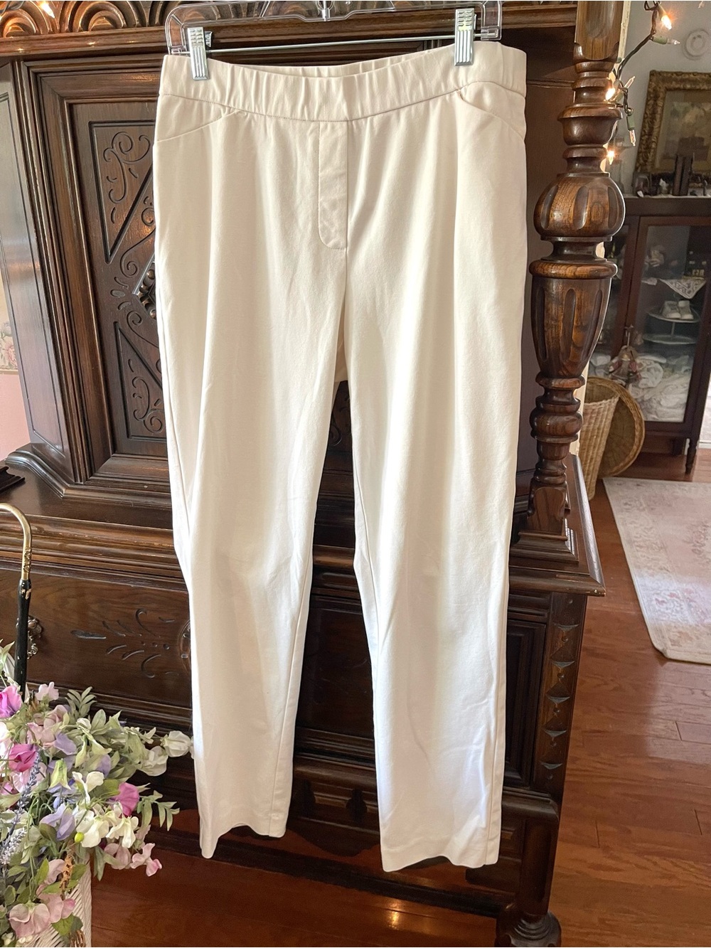 J. Jill Cream Pull-On Stretch Trousers